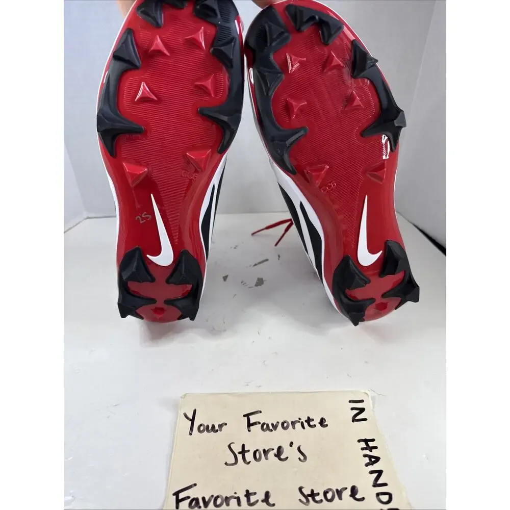 Nike Alpha Menace Strong Football Cleats White Red Black II5139-102 Men's Size 9